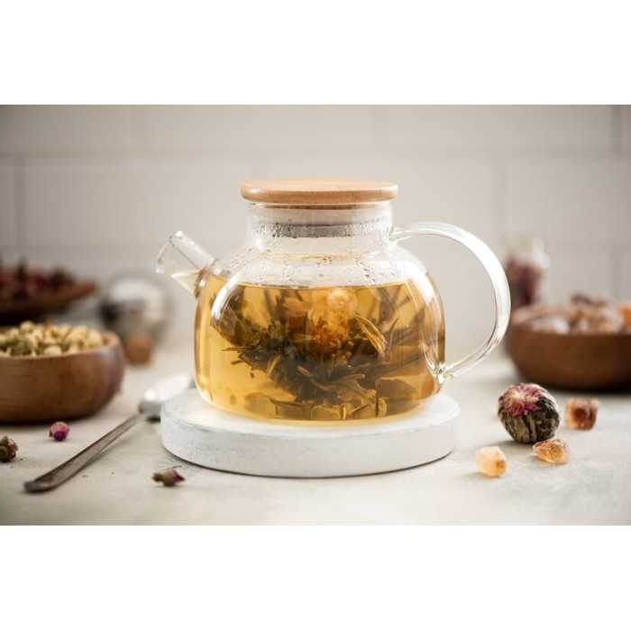Borosilicate glass & Bamboo teapot with infuser and filter
