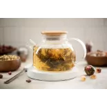 Théière en verre borosilicate & Bambou avec infuseur et filtre