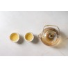 Borosilicate glass teapot with infuser and bamboo handle