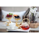 Borosilicate glass teapot with infuser and bamboo handle