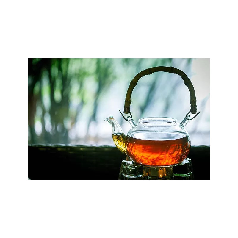 Borosilicate glass teapot with infuser and bamboo handle Borosilicate glass teapot with infuser and bamboo handle