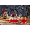 Borosilicate glass teapot with infuser and bamboo handle