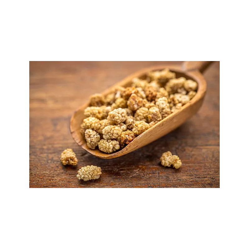 Mulberries blanches séchées bio & équitables d'Ouzbékistan