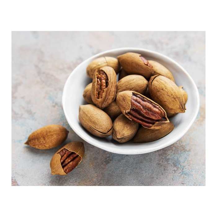 Organic raw pecans in shell from Italy