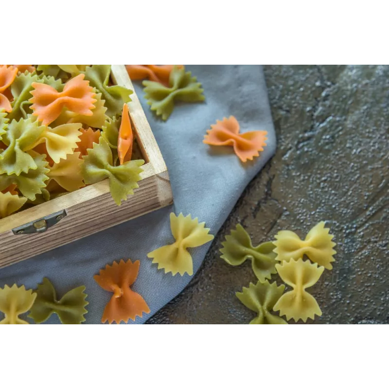 Organic & artisanal Farfalle or butterfly pasta 3 colors from Franc...