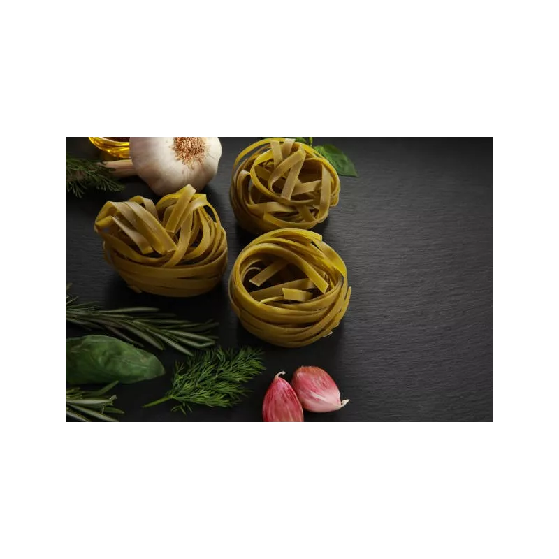 Tagliatelle bio & artisanale à l'ail et au basilic de France - dire...