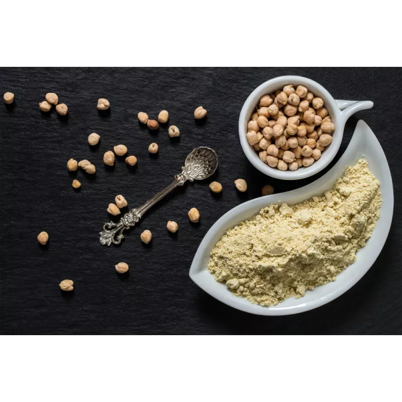 Farine bio de pois chiche du Vaucluse sans gluten - Direct producteur Farine bio de pois chiche du Vaucluse sans gluten - Direct producteur