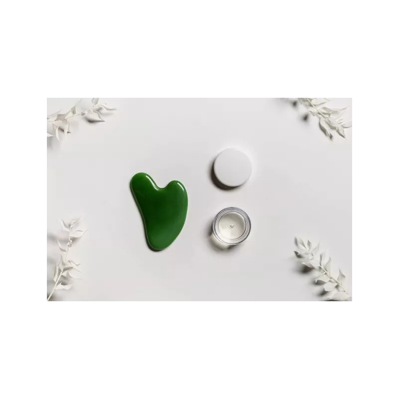 Gua sha en jade pur pour le visage - Fait main