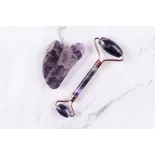 Pure Amethyst Gua Sha & Roller beauty for face - Handmade