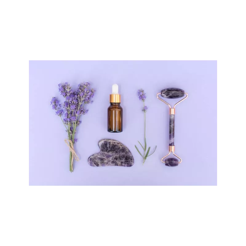 Rouleau de beauté & Gua Sha en améthyste pur pour le visage - Fait ...