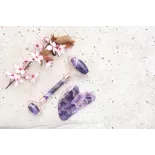 Rouleau de beauté & Gua Sha en améthyste pur pour le visage - Fait ...