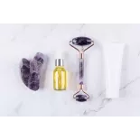 Rouleau de beauté & Gua Sha en améthyste pur pour le visage - Fait ...