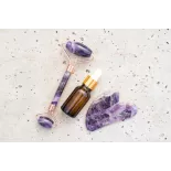 Rouleau de beauté & Gua Sha en améthyste pur pour le visage - Fait ...