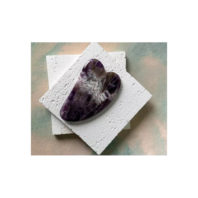 Gua Sha en améthyste pur pour le visage - Fait main