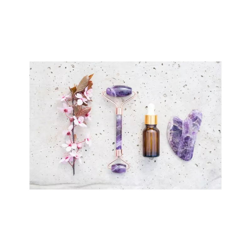 Gua Sha en améthyste pur pour le visage - Fait main