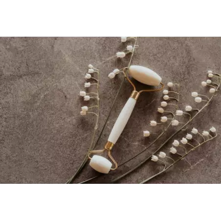 Pure white quartz beauty roller for face - Handmade