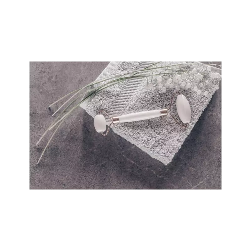 Pure white quartz beauty roller for face - Handmade