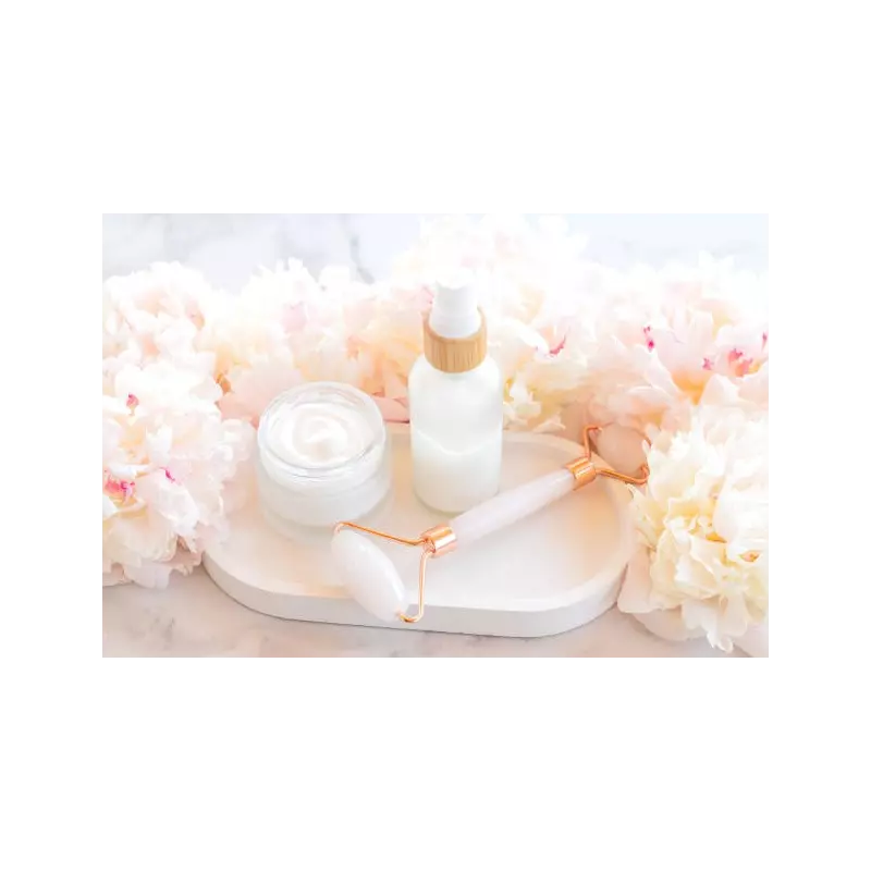 Pure white quartz beauty roller for face - Handmade