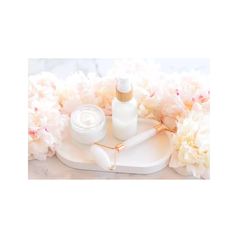 Rouleau de beauté de quartz blanc pur pour le visage - Fait main