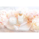 Rouleau de beauté de quartz blanc pur pour le visage - Fait main