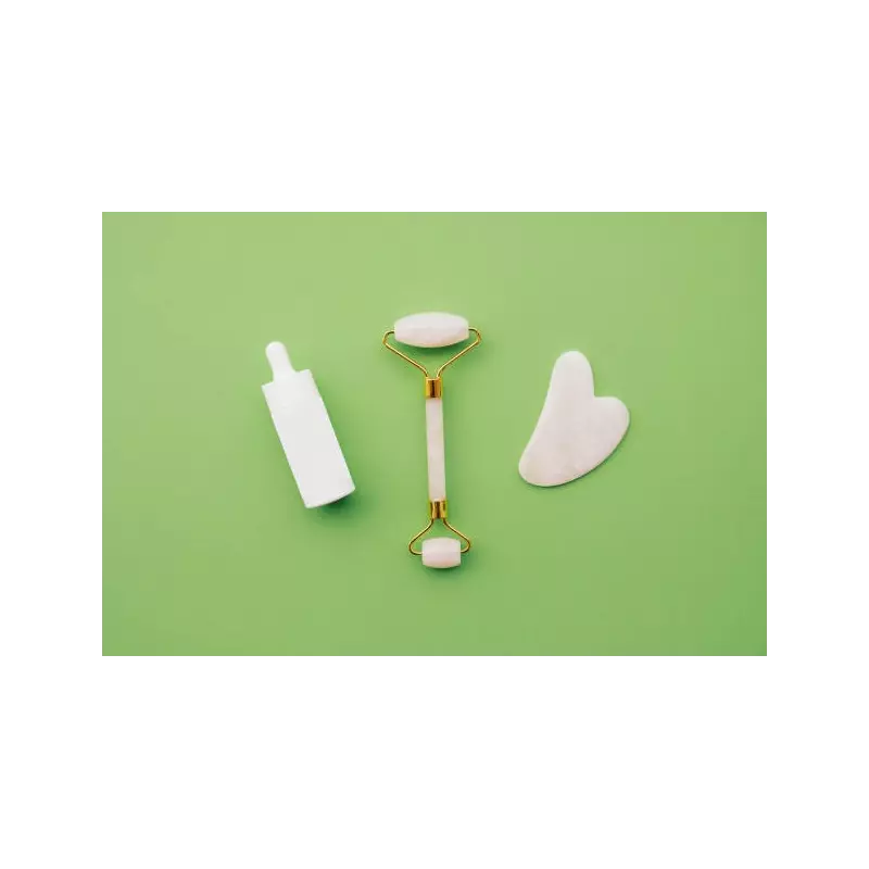 Pure white quartz Gua sha & beauty roller for the face - Handmade
