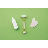 Pure white quartz Gua sha & beauty roller for the face - Handmade Pure white quartz Gua sha & beauty roller for the face - Handmade