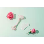 Pure white quartz Gua sha & beauty roller for the face - Handmade Pure white quartz Gua sha & beauty roller for the face - Handmade