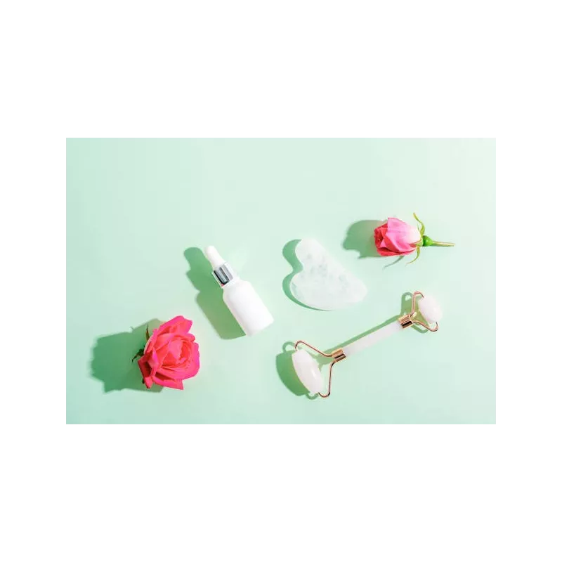 Gua sha & rouleau de beauté en quartz blanc pur pour le visage - Fa...