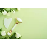 Pure white quartz Gua sha & beauty roller for the face - Handmade Pure white quartz Gua sha & beauty roller for the face - Handmade