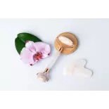 Pure white quartz Gua sha & beauty roller for the face - Handmade Pure white quartz Gua sha & beauty roller for the face - Handmade