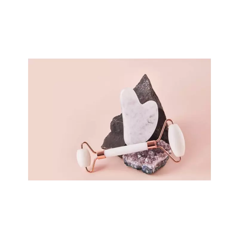 Pure white quartz Gua sha & beauty roller for the face - Handmade