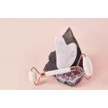 Gua sha & rouleau de beauté en quartz blanc pur pour le visage - Fa...