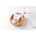 Pure white quartz Gua sha & beauty roller for the face - Handmade Pure white quartz Gua sha & beauty roller for the face - Handmade
