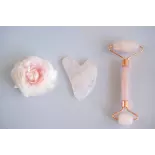 Pure pink quartz gua sha & beauty roller for face - Handmade Pure pink quartz gua sha & beauty roller for face - Handmade