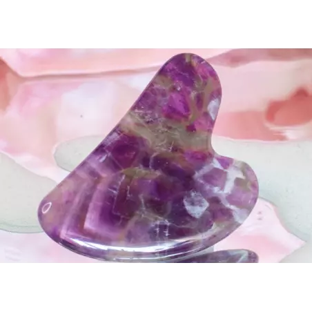 Gua Sha en améthyste pur pour le visage - Fait main
