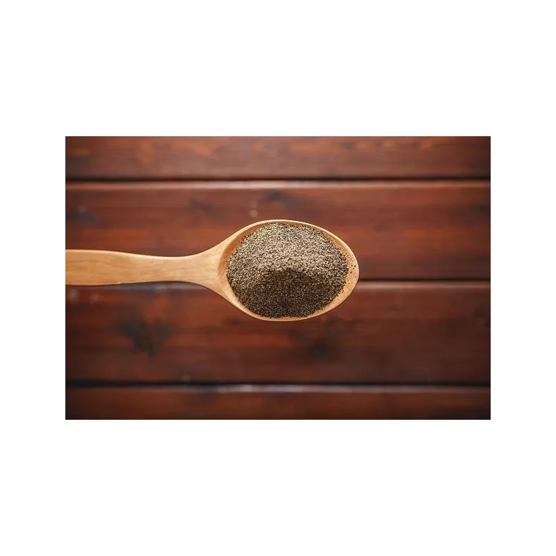 Organic fairtrade ground black pepper PGI from Kampot - direct prod...