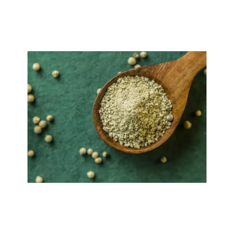 Organic fairtrade ground white pepper PGI from Kampot - Direct prod...