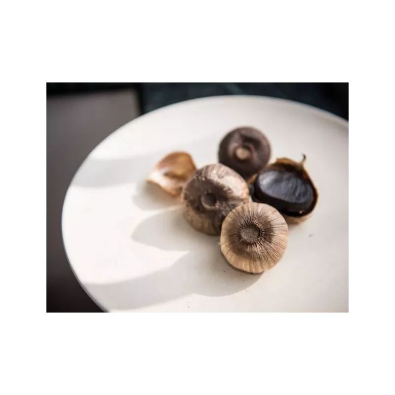 Natural black garlic made with garlic Label rouge PGI from Lautrec ...