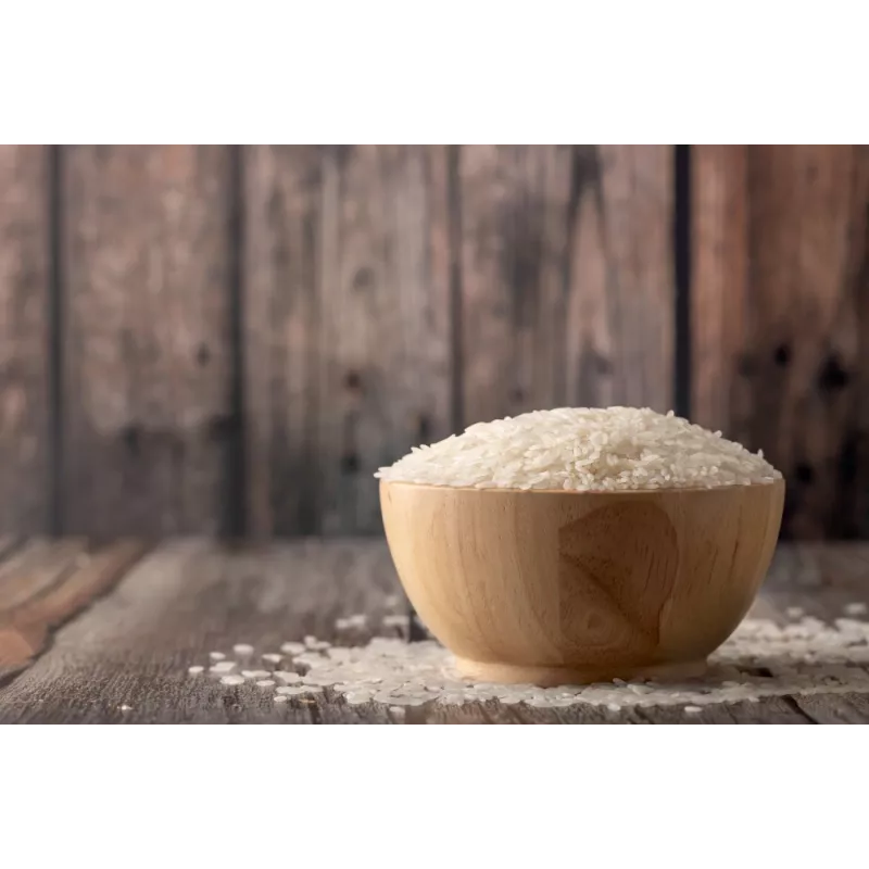 Organic long semi-complete rice PGI from Camargue cultivated by duc...