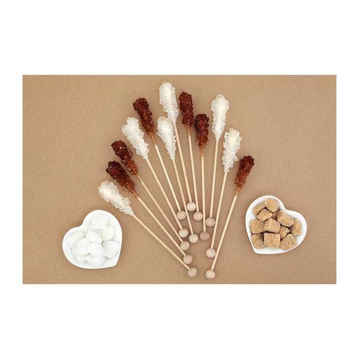 White & brown candy sugar sticks from Persia X 10