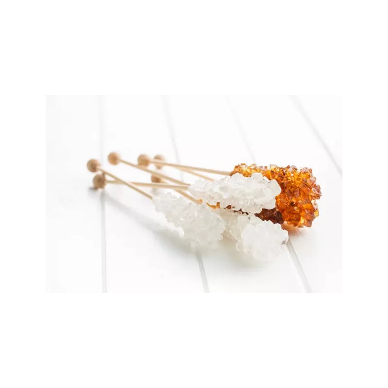 Bâtonnets de Sucre candy blanc & brun de Perse X 10