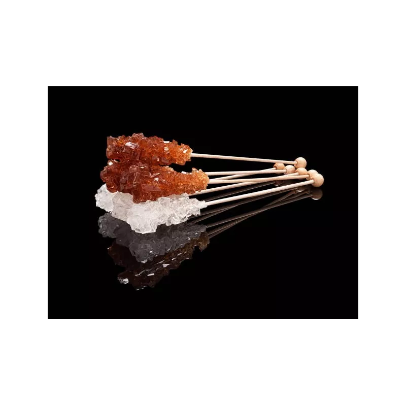 Bâtonnets de Sucre candy blanc & brun de Perse X 10