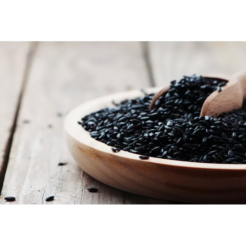 Organic Nerone black rice or emperors' rice from Italy