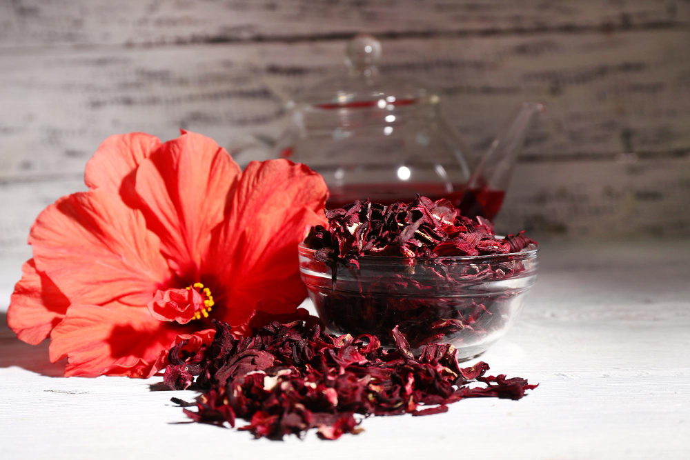 Organic dried hibiscus flowers from Egypt