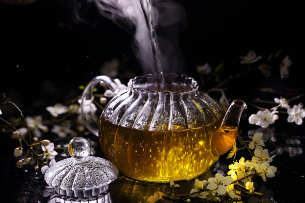 Théière, bouilloire à thé avec infuseur à thé, théière en verre